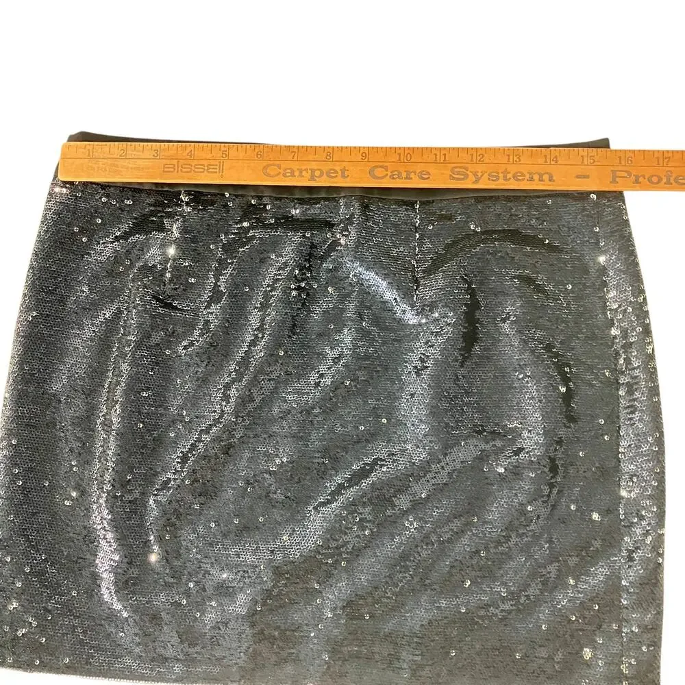 Trina Turk Sequin Skirt 6 Mini Side Zip Dressy Cocktail Goth Preppy Short Blue